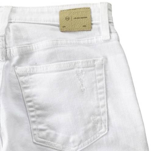 AG Adriano Goldschmied NEW AG ExBoyfriend Slouchy Slim High Rise Distressed White Denim Jeans Size 24