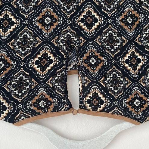 THML  Anthropologie Top Boho Flair Sleeve Geometric Jacquard Size Medium