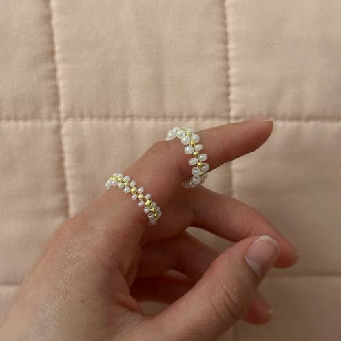 Handmade Pearl White Beaded Bands Set