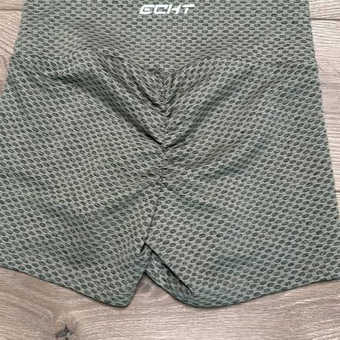 ECHT  High Rise Scrunch Butt Green  Training Shorts Size Small