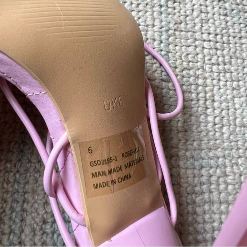 EGO NWOT  Light Pink Lace Up Square Toe Heels | 7.5