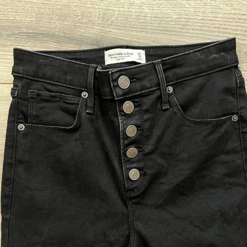 Abercrombie & Fitch The Super Skinny Ankle High Rise Jeans | Faded Black | 27