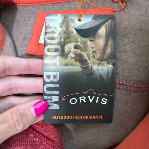 Orvis  Trout Bum Hybrid Merino Wool Sweater Vest Berry Red XS Outdoor