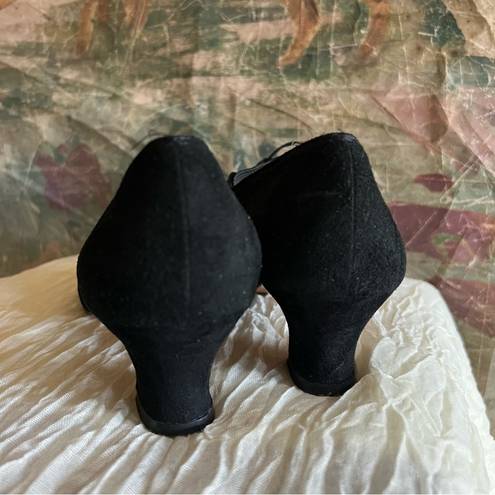 Salvatore Ferragamo Victorian Black Suede Lace Up Italian Booties Heels size 8