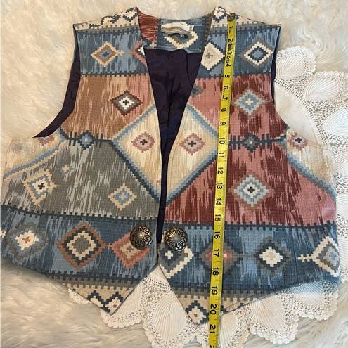 Coldwater Creek Vintage  Aztec Southwest Open Front Vest Women’s Size XL