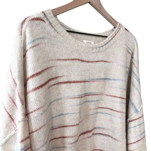 a.n.a Women’s New  ivory watercolor stripe oversized soft knit sweater size 3x