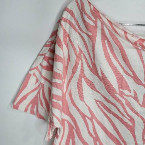 n:philanthropy NWT  Austin Tee Boatneck Women Medium Slate Tropical Zebra Top