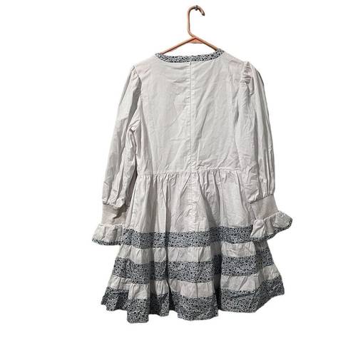 Tuckernuck  Pomander Place Floral Tiered Fran Mini Dress White Size S Long Sleeve