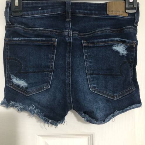 American Eagle  next level stretch Jean‎ denim short shorts size 00 distressed