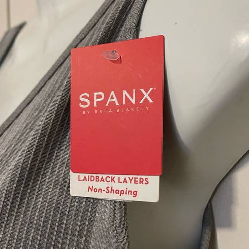 Spanx  Laid Back Layers Non-Shaping Ribbed Gray Tank Top XL NWT