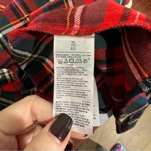 Old Navy NWT  The Boyfriend Shirt Flannel Plaid Red Size XL