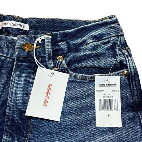 Good American  NWT Good Curve Straight GCS127T Distressed Blue Size 8/29