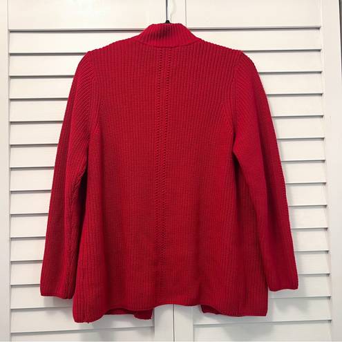 Coldwater Creek Red Knit Cardigan PM Petite Medium