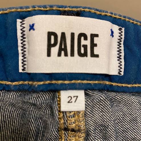 Paige  Skyline Blue Dark Wash Bootcut Mid Rise Jeans Size 27 In Michelle