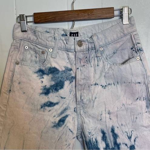 Gap  Cheeky Straight Jean Womens  2 26 Tie Dye High Rise Cropped Ankle Denim Raw