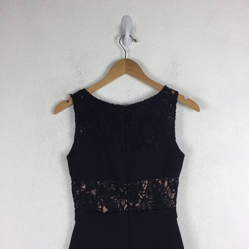 Black Halo  Wyatt Black Lace Embroidered Sheath Midi Dress Size 0