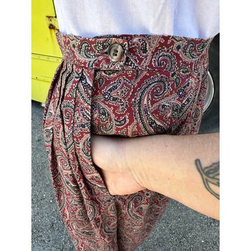 J.Crew  Maroon Paisley 80s Midi Skirt Medium