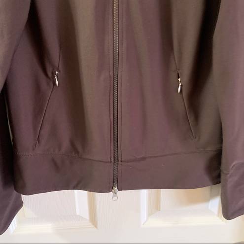 Lucy Tech  Brown Stretch Full Zip Active Jacket M