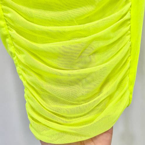 4S13NNA New 4SI3NNA Neon Mesh Side Panel Bike Shorts Yellow Green Sheer Side Biker Short