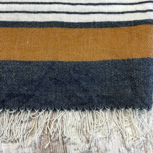 Abercrombie & Fitch  Blue Stripe Fringed Blanket Scarf