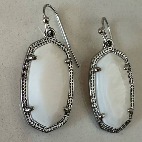 Kendra Scott  Dani White Pearl and Silver Drop Earrings