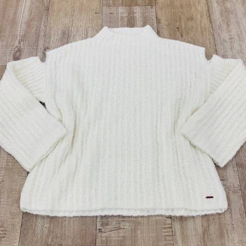 NEW! n: PHILANTHROPY Brantley S-M Mock Neck Chunky Knit Sweater Cutout Sleeve