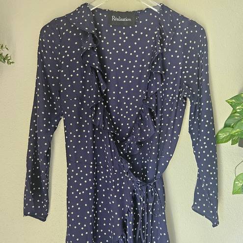 Realisation Par  The Alexandra Dress in Navy Star Size Small