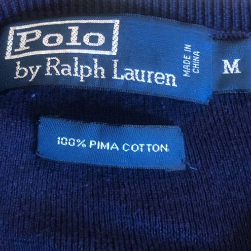 Polo  by Ralph Lauren Pullover 100% Pima Cotton Size Medium Navy