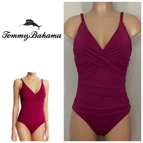 Tommy Bahama New.  Cabernet cross front swimsuit. MSRP $149. Size 10