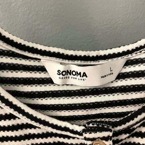 Sonoma Goods for Life Black and white Striped Tank Top - Large NWOT