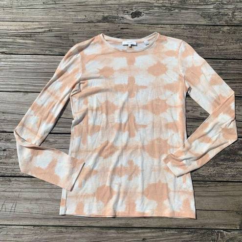 Vince  Orange Long Sleeve Tye Dye Blouse