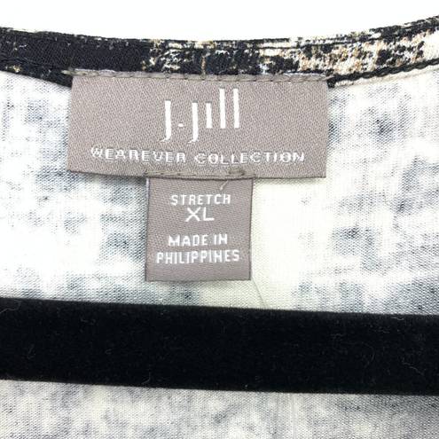 J.Jill  Wearever Collection Women's XL Stretch V-Neck Tank Abstract Print NEW