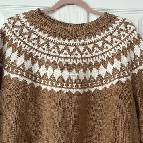 Talbots  Fair Isle Crewneck Sweater Size XL Petite
