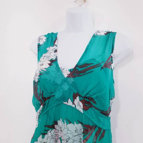 Tracy Reese $598  Black Label Silk Godet Floral Maxi Dress