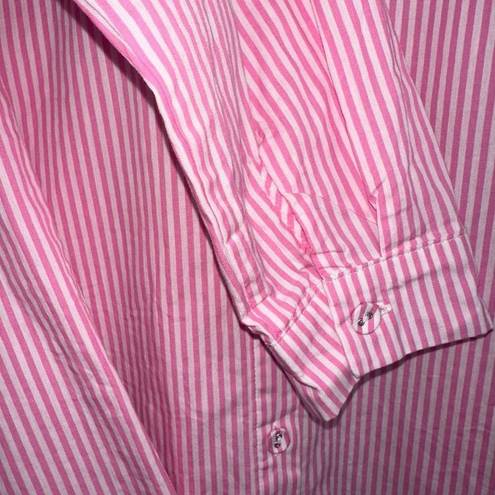 Princess Polly  Pink Striped Long Sleeve Button Down Shirt Women’s size 4