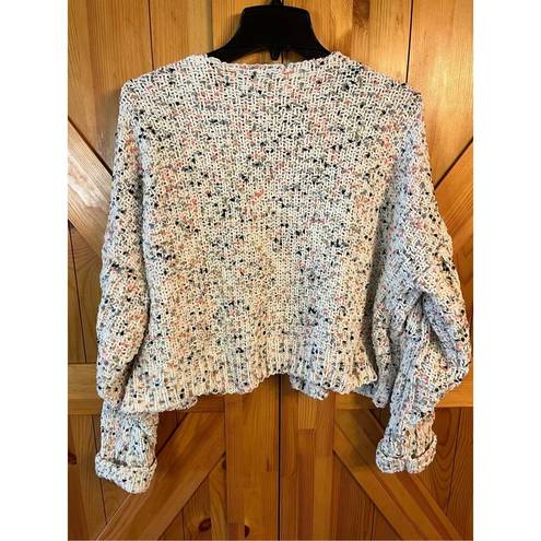 The Moon  & Madison Chenille Cardigan Cropped Open Front Size Medium (3361)