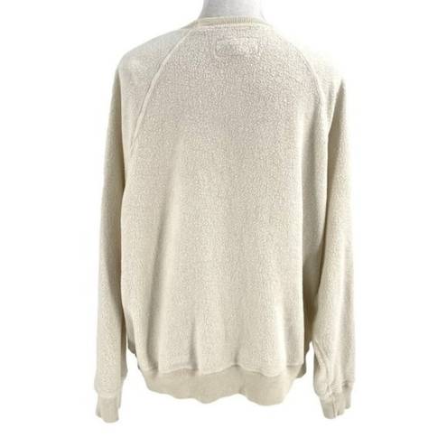 The Great . Oversized Sherpa Fleece Pullover Sweatshirt Sweater Cream sz Small, 1