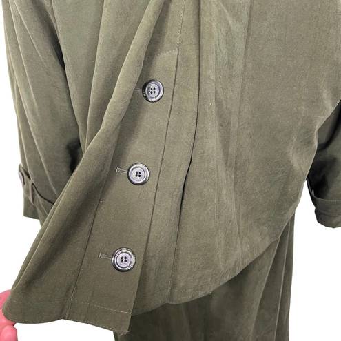 Gallery  Size 12 Olive Green Long Trench with Removable Lining Jacket