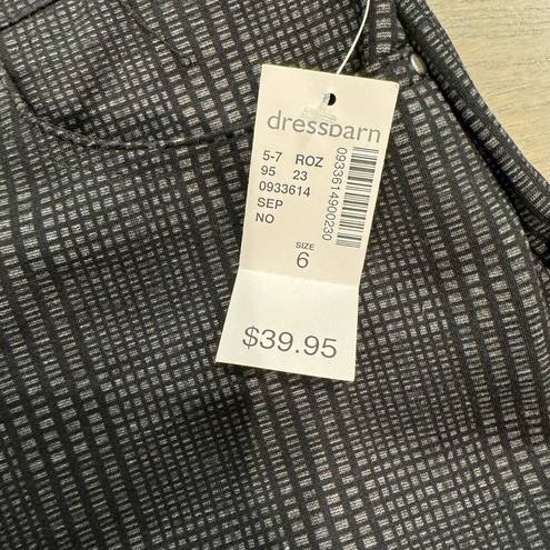 Dress Barn  Gray and Black Plaid Stretch Career Work Pants Size 6 NWT