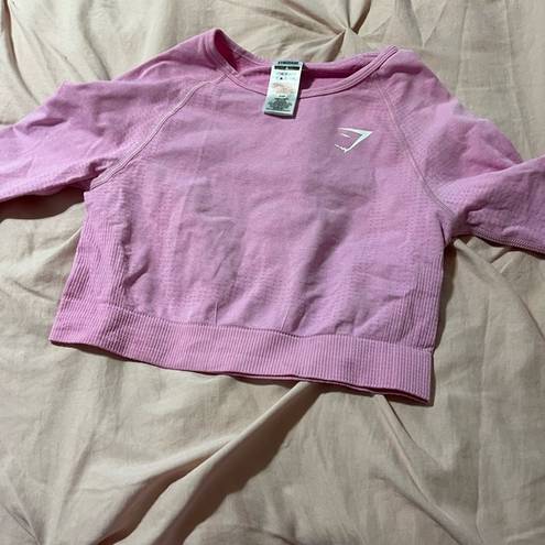 Gymshark Pink  compression top with thumb holes- worn once