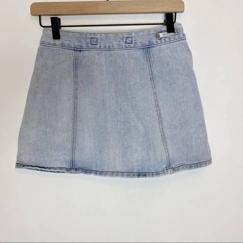 Brandy Melville Melville | Jean Button Micro Mini Acid Wash Skirt