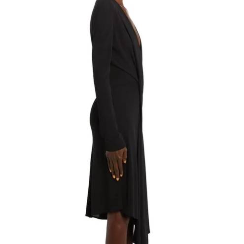 Off-White  Draped Long Sleeve Jersey Dress Black NWT in Size 38 (XS)