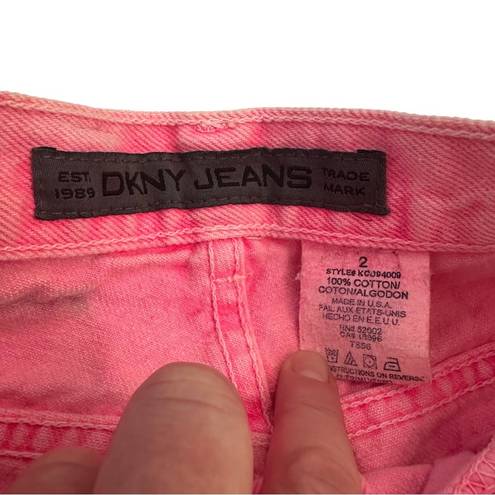 DKNY Vintage  High Waisted Mom Jeans Tie Dye Acid Wash Pink Jeans size 2