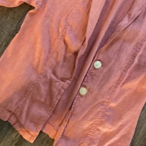 J.Jill  Blazer Women Size Extra Small Pink Button Linen Rayon Blend Workwear