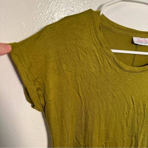 Sweet Pea  for NYC Stacy Frati T-Shirt Chartreuse Green Split Back