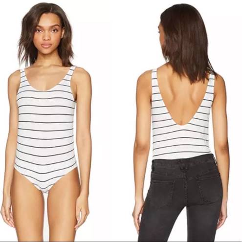 DKNY NWT  Seamless Litewear Bodysuit  Striped Large