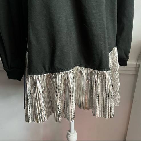 Pilcro  • Metallic Twofer Tunic Blouse Black Silver