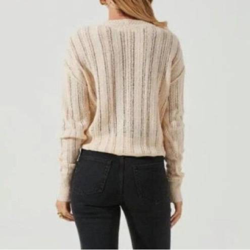 ASTR  THE LABEL | S Wrap Front Pointelle Cream Sweater