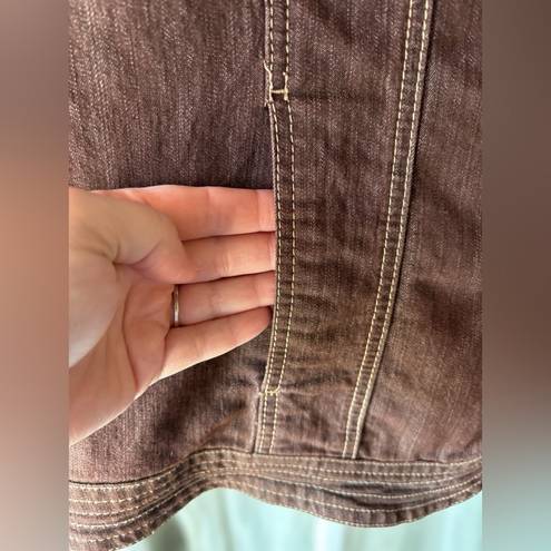 Westport  Woman Size 22/24 Brown Denim Jacket • Long Sleeved Button Up EGUC