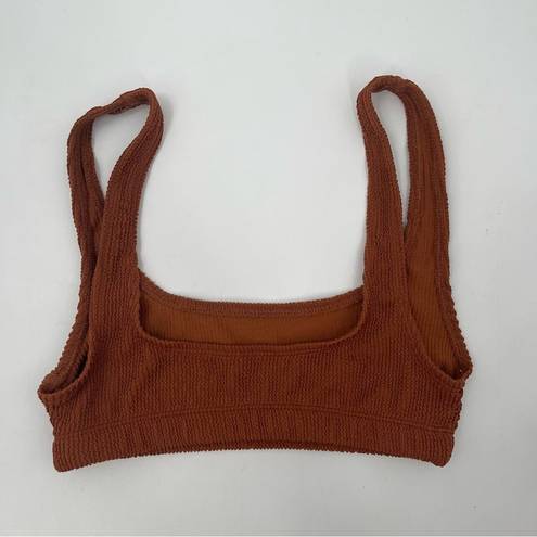 Good American NEW  Bikini Top Always Fits Textured Rust Brown 1/2 US S/M NWOT